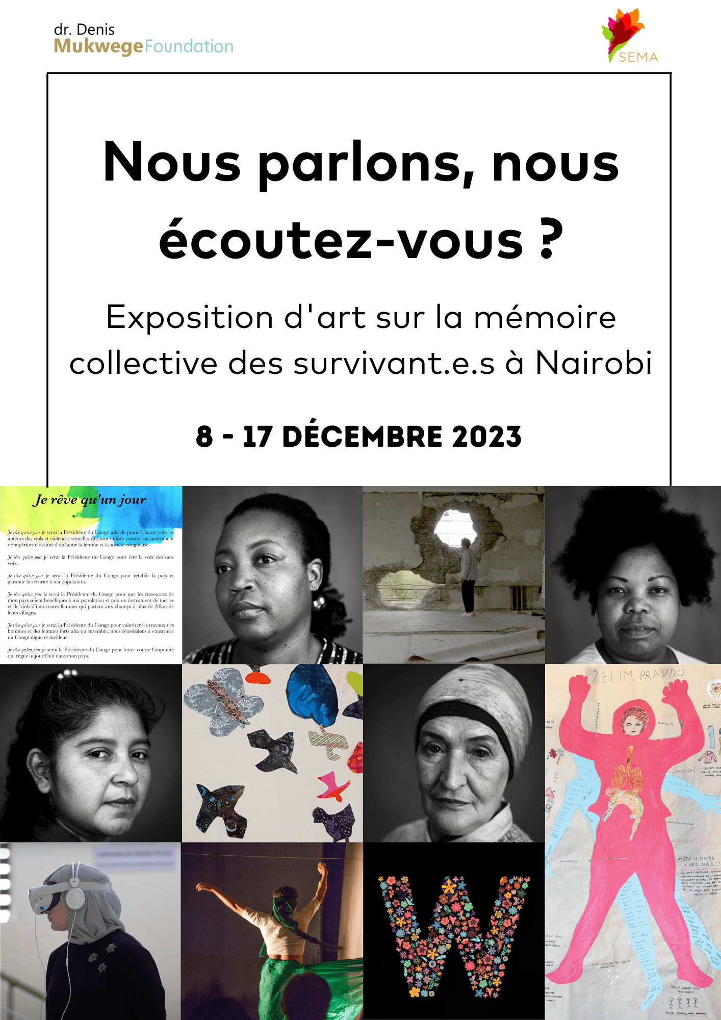 Cover in French for the exhibition We are speaking, are you listening?
