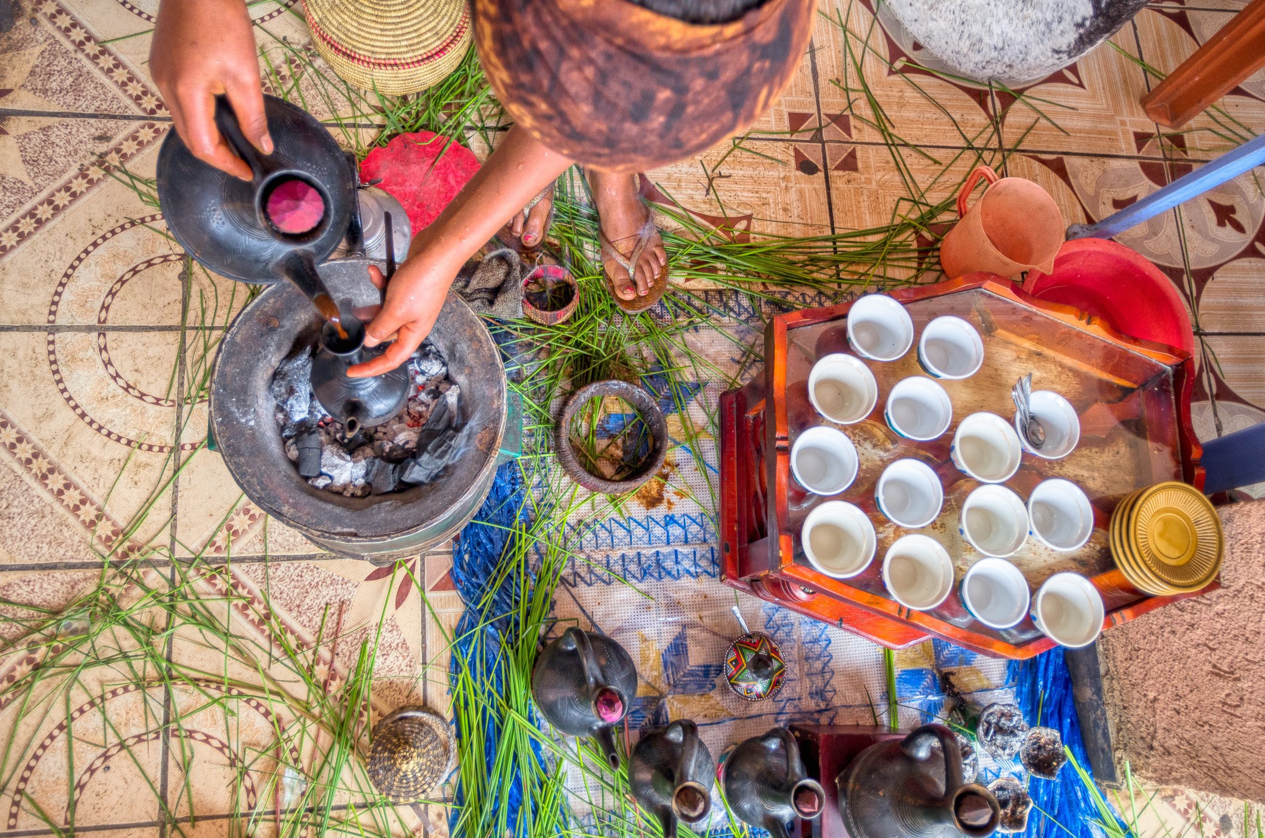 adobe stock photo of a coffee ceremony in Ethiopia